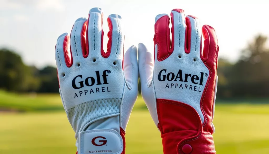 logo branding on golf gloves