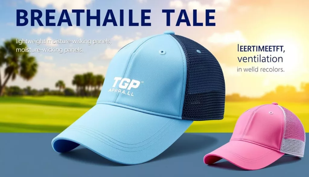 Breathable golf caps