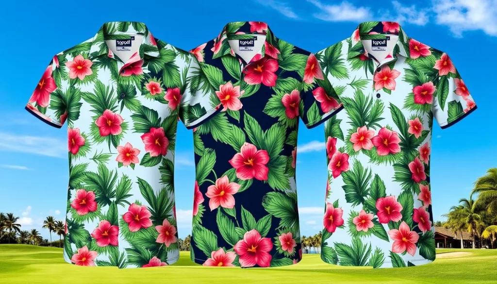 aloha print polo shirts