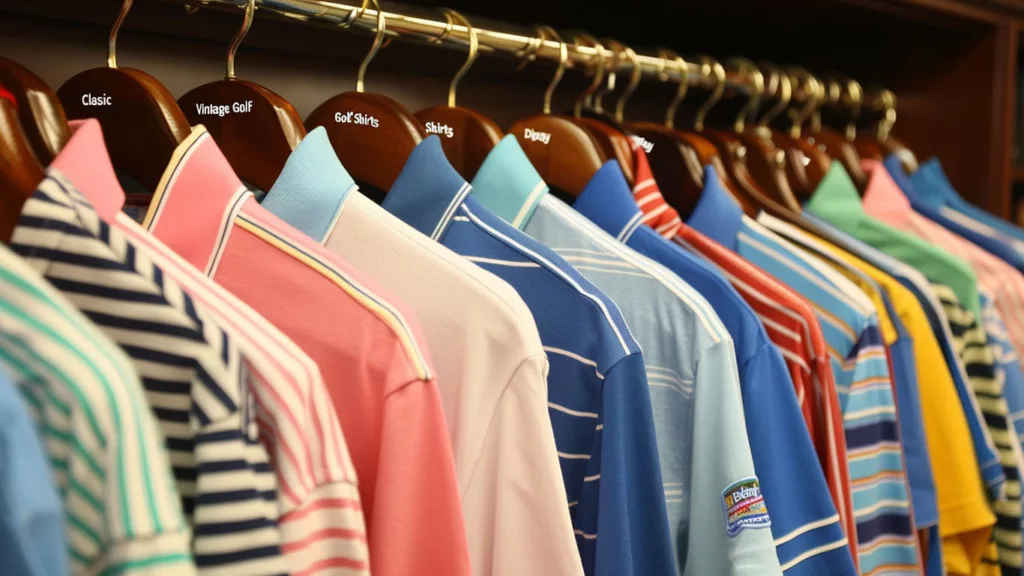 Classic Vintage Golf Shirts Display a