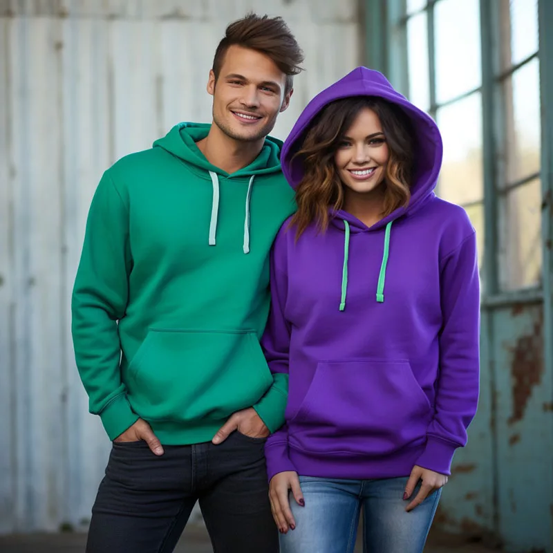 Green Hoodie Purple Hoodie a jpg