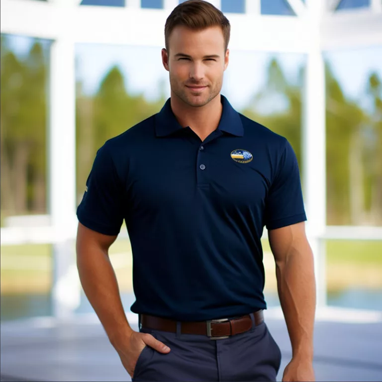 Navy blue polo shirt fc