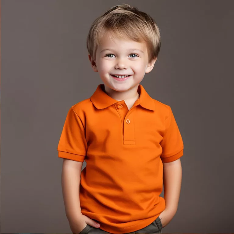 Orange Polo Shirt Kids c