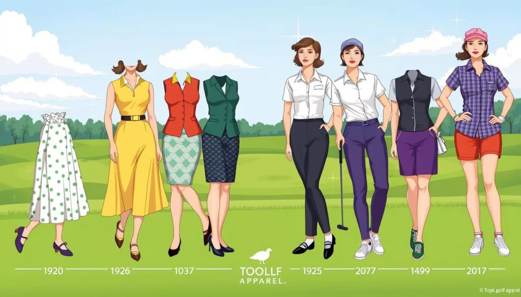 evolution of women's golf clothing