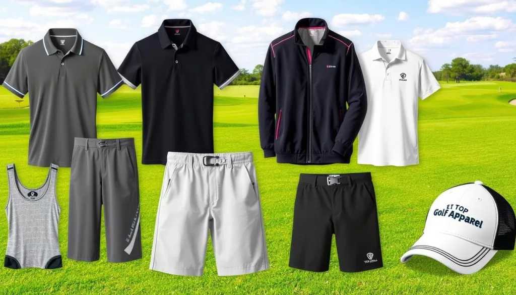 types of custom golf apparel