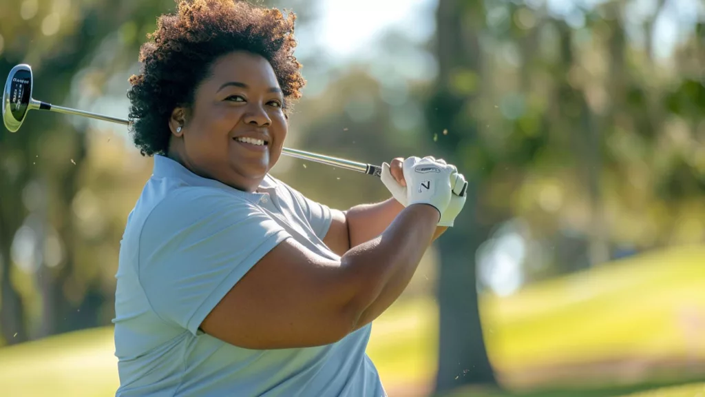 Plus Size Golfer in Action b